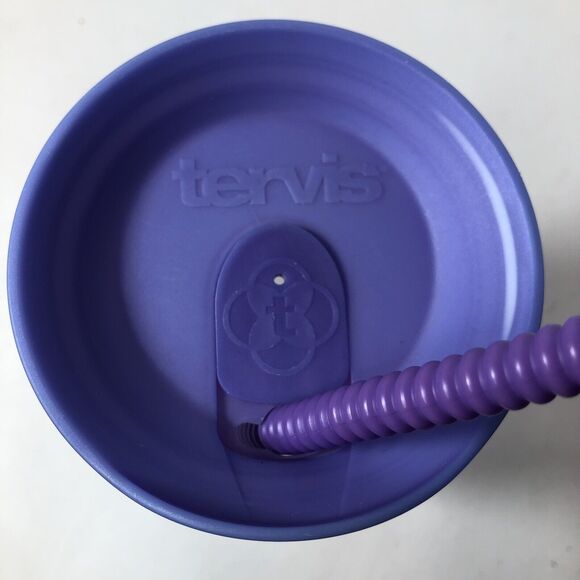 Tervis Tumbler Cup 24 oz Pink Daisy Flip Flops Beach w Purple Lid & Straw C1 - Picture 7 of 9